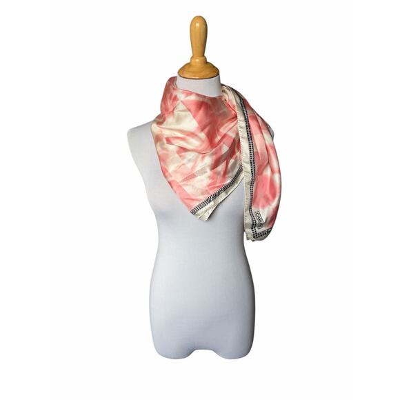 Carlisle 100% Silk Square Scarf 34x34 Pink Abstract Print Designer Accessory - Picture 1 of 13